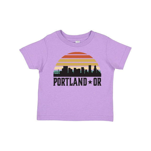 Inktastic Portland Oregon Skyline Retro Sunset Boys or Girls Toddler T-Shirt