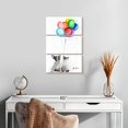 thumbnail image 2 of Elephant Stock The Eight Balloons Wall Art - Vertical Multi Panel Canvas - Living Room Wall Decor - Animal Multi Panel - White And Pink Decor By Ashvin Harrison - 14" x 23", 2 of 4