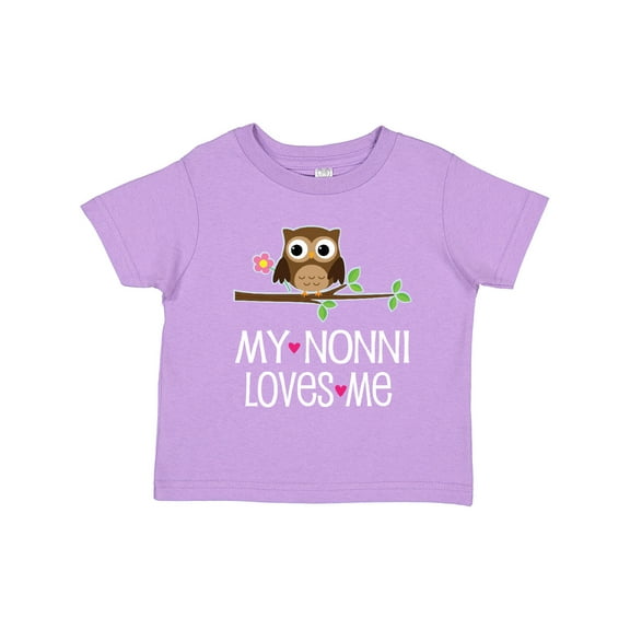 Inktastic My Nonni Loves Me Grandchild Owl Girls Toddler T-Shirt