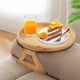 thumbnail image 1 of Bandeja de madera con Clip para sofá, plegable, impermeable, de bambú, mesa auxiliar, reposabrazos, bandeja con Clip para aperitivos, bebidas, Control remoto, 1 of 5