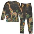 thumbnail image 2 of BZSMCE Unisex Pajama Set Snug-Fit Cotton Sleepwear Galactic Giraffe Printed, 2 of 7