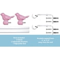 thumbnail image 6 of Urbanest 3/4-inch Cute Bird Designer Decorative Adjustable Window Treatment Curtain Single Rod Set, Heavy Duty, Baby Pink With White Rod, 28" to 48", 6 of 8