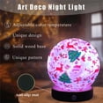 thumbnail image 4 of USB Charging Night Light with Remote Controls,16 Colors RGB Dimmable Night Lamp Printed Exquisite Patterns Lampshade with Round Wooden LED Light Base for Home Deco, 4 of 7