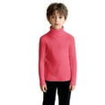 thumbnail image 3 of XIMIN Kids Girls Solid Color Ribbed Knitted Shirts Mock Neck Tee Top Turtleneck Long Sleeve Basic Fall Winter Casual Slim Fit Base Layer Pullover Tee, 3 of 8