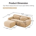 thumbnail image 3 of L-Shaped Boneless Sofa with Chaise, Plush Fabric, No Assembly, Light Khaki, 2-Seater, 3 of 10