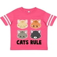 thumbnail image 3 of Inktastic Cats Rule with Cat Heads Boys or Girls Toddler T-Shirt, 3 of 5