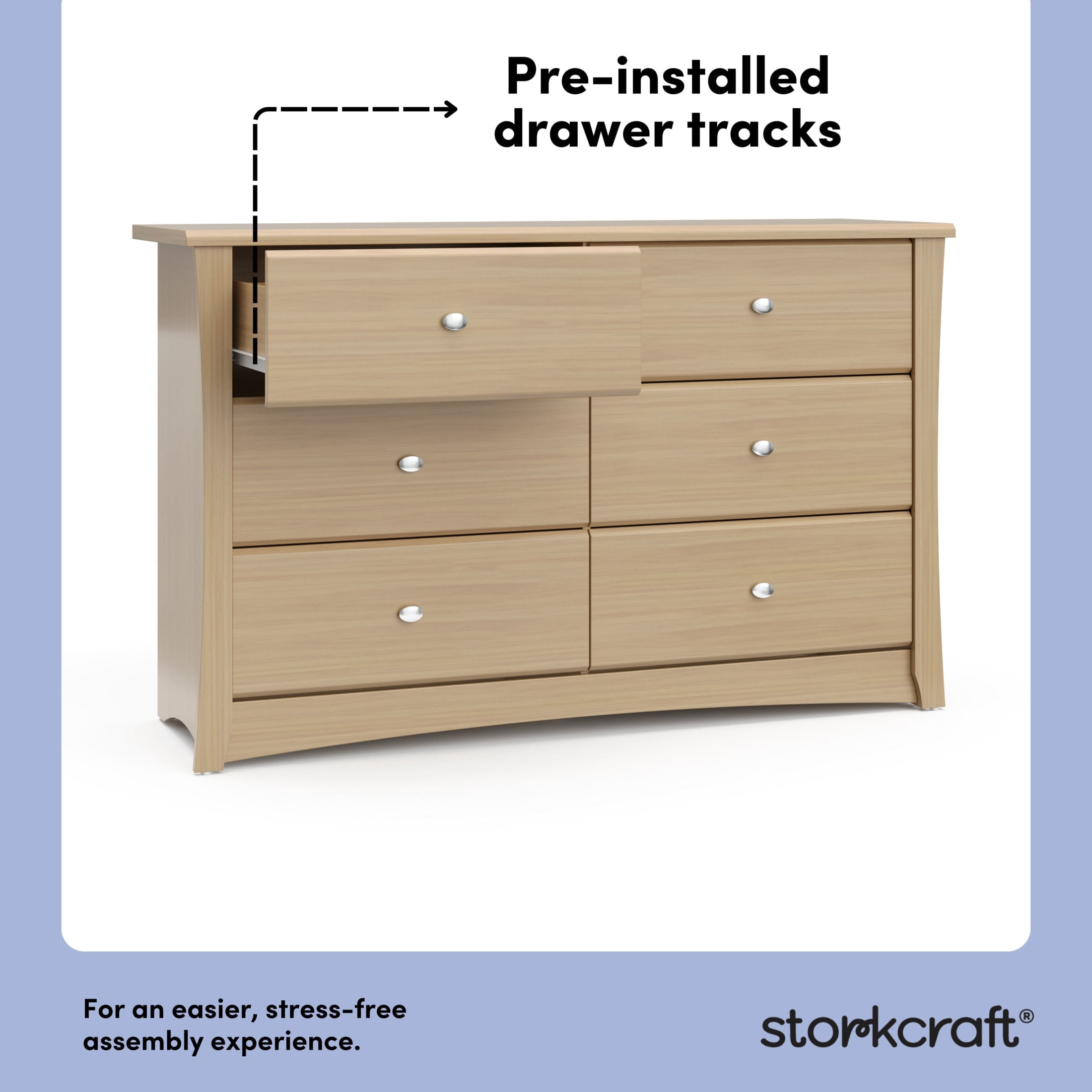 Storkcraft Crescent 6 Drawer Chest - Driftwood