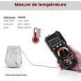 thumbnail image 4 of Multímetro digital de 6000 cuentas (guía de terminal LED), comprobador eléctrico profesional, temperatura, medidor de capacitancia, voltaje/corriente CA/CC, resistencia/frecuencia y, 4 of 5