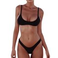 thumbnail image 2 of TEVEQ Set Brazilian Bandeau Women Up Swimsuit Bikini Swimwear Beachwear Bikinis Set Swim Suits for Women 2025 Bikini Sets for Women Bathing Suit for Women Bikini 2025 New Triangle Bikini Sets Black L, 2 of 5