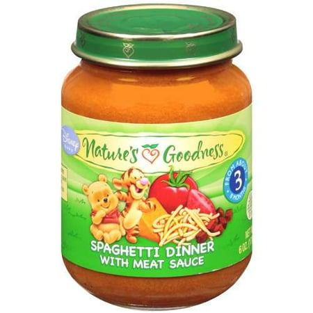 Nature's Goodness: Spaghetti Dinner W/Meat Sauce Baby Food, 6 oz