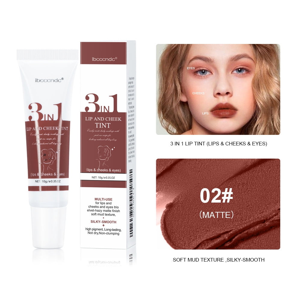 NGTEVOOS 3in1 Gloss Lipsticks Multifunctional Lip Gloss Eye Shadow