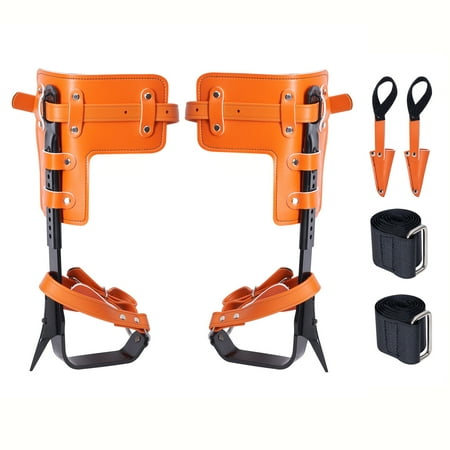 SKYSHALO Alloy Steel Tree Climbing Spikes Includes 1 Pair with Durable Straps and Protective Spike Covers Supports up to 350lbs Ideal for Arborists Hunters and Fruit Harvesting in Orange