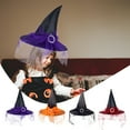 thumbnail image 7 of Xfvqtps Halloween Witch Hat Mesh Buckle Decor Halloween Spire Hats for Party Accessory Black, 7 of 7