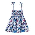 thumbnail image 4 of Kids Dress Floral Print Strappy Dress Lightweight With Adjustable Ties Beach Casual Dresses Girls Light Gray 3 Years-4 Years, 4 of 4