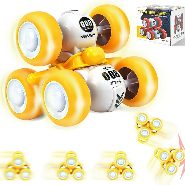 Cddzsw Camión con tracción hacia atrás para niños pequeños de 3 a 5 años 6 rondas de inercia 360 juguetes giratorios para autos acrobáticos 3 4 5 6 años Vehículo Push And Go Favores de fiesta para niñ