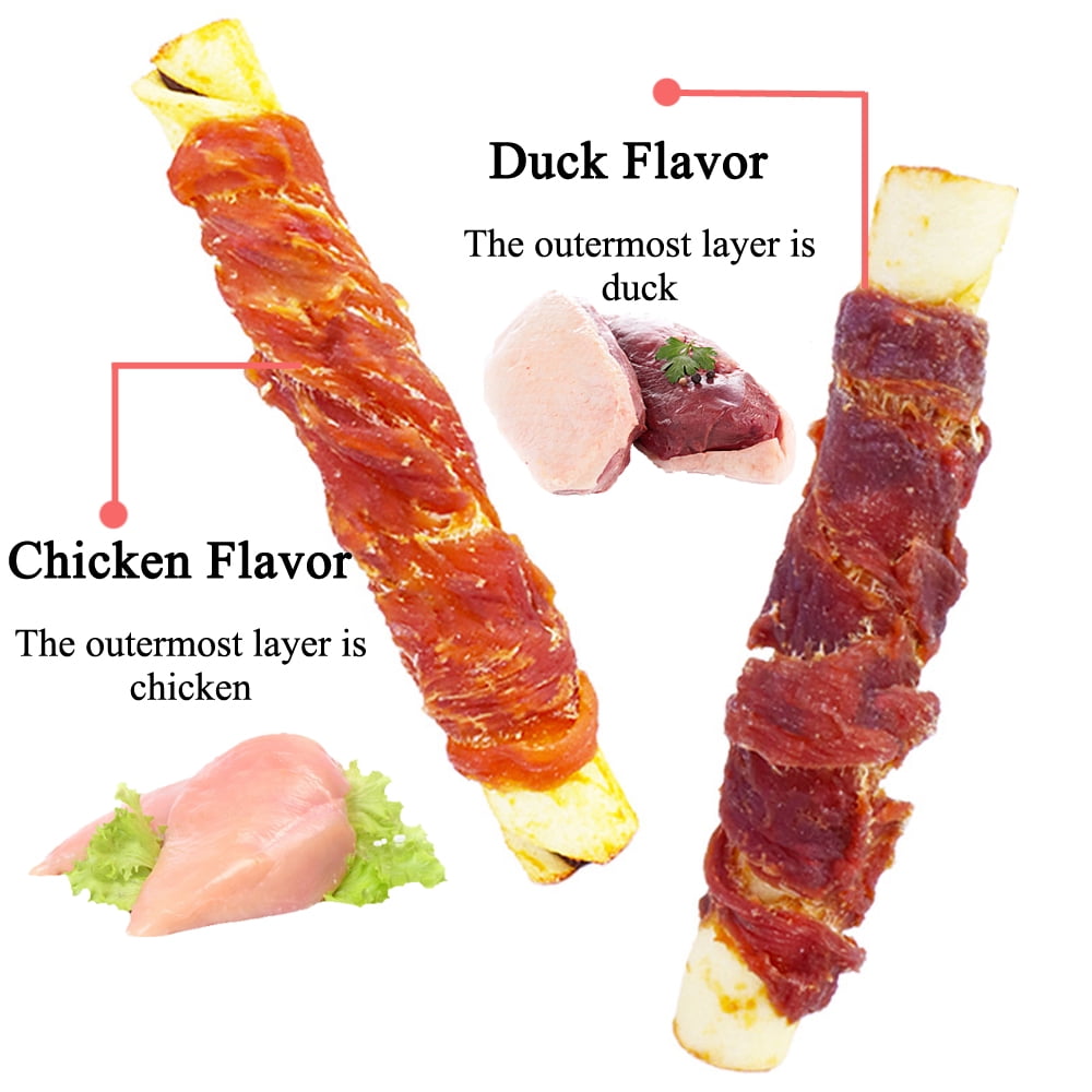 Cowhide Wrapped in Duck Beef Filling Dog Treats for Medium, & Large Dog - Made with Duck and Cowhide - High Protein and Long Lasting Make the Perfect Positive-Reward Training Treats for Dogs, 1.3lbs