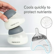 Nanobebe Breastmilk Bottle Starter Set with Pacifiers, Pump Adapter and Slow Flow Nipples, 5 oz, Teal/Grey