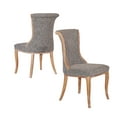 thumbnail image 2 of Linon Anthem Flared Back Dining Chairs, Set of 2, Dark Natural Brown Finish with Charcoal Fabric, 2 of 7
