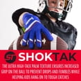 thumbnail image 3 of Franklin Sports Youth Football Receiver Gloves - Shoktak Youth Gloves - Kids Football Gloves - High Grip Football Gloves - Royal - Youth Large, 3 of 7