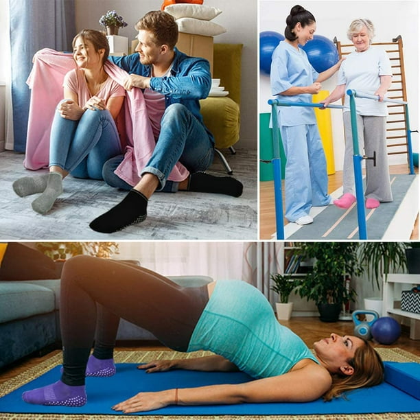 Gaiam Grippy Yoga Socks for Women & Men – Full Toe Non Slip Sticky