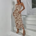 thumbnail image 5 of Yokua Women Sleeveless Dress Zebras Striped Print Dress Female Spaghetti Strap Dress, 5 of 15