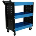 thumbnail image 6 of 3-Tier Rolling Tool Cart with Pegboard - Heavy Duty Blue Steel Utility Cart for Garage & Workshop, 6 of 11