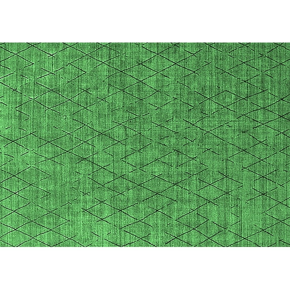 Ahgly Company Indoor Rectangle Oriental Emerald Green Industrial Area Rugs, 7' x 10'