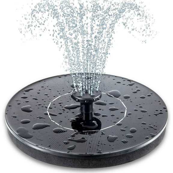 Solar Bird Bath Fountain Pump, 1.5 Watt Solar Fountain Pump, Free Standing Floating Solar Fountain Pump with 6 Easy to Install Nozzles for Birdbaths, Gardens, Ponds, Swimming Pools
