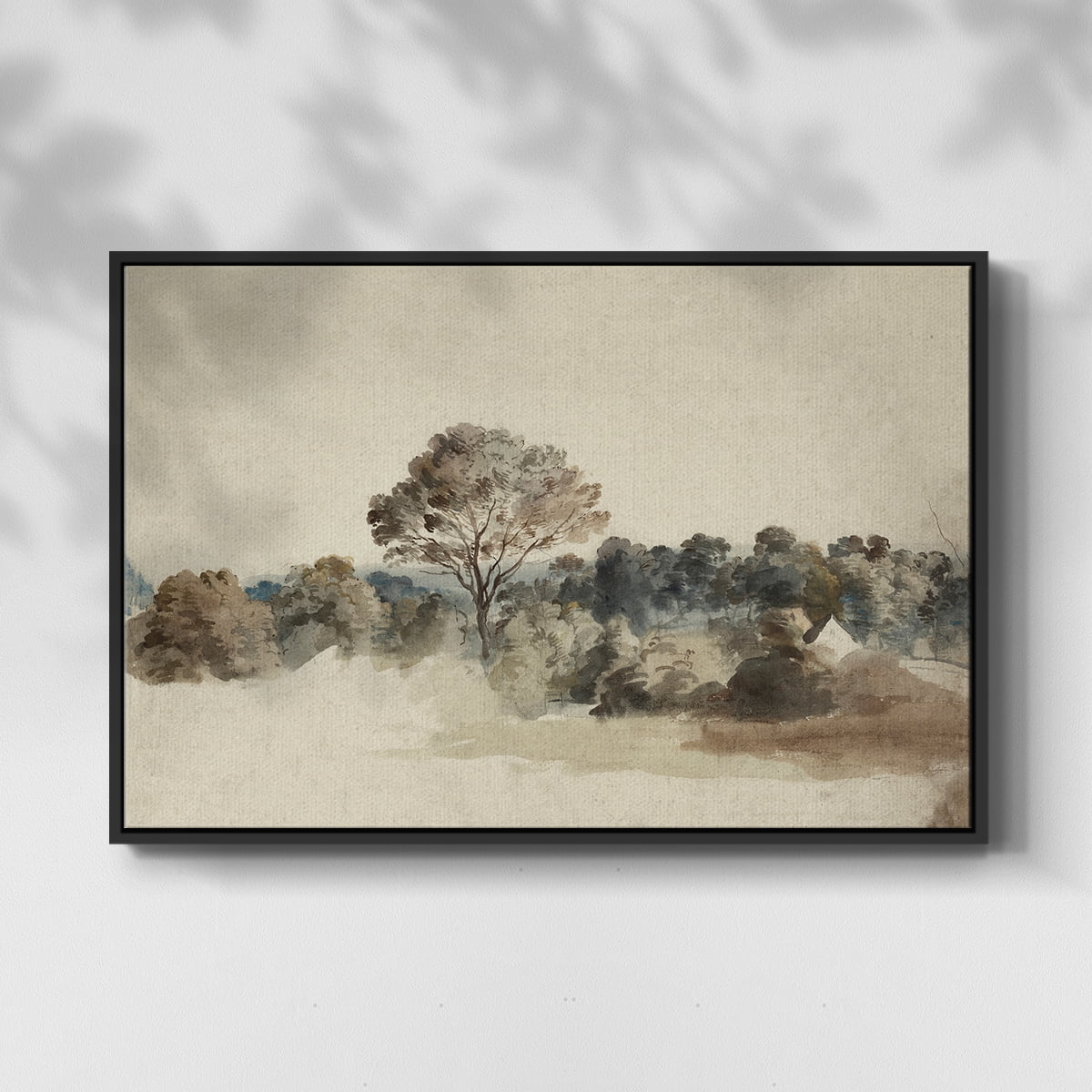 Vintage Landscape-MVI By Wexford Home Framed in Black Wood Gallery Wrapped Canvas 17 in. x 25 in.