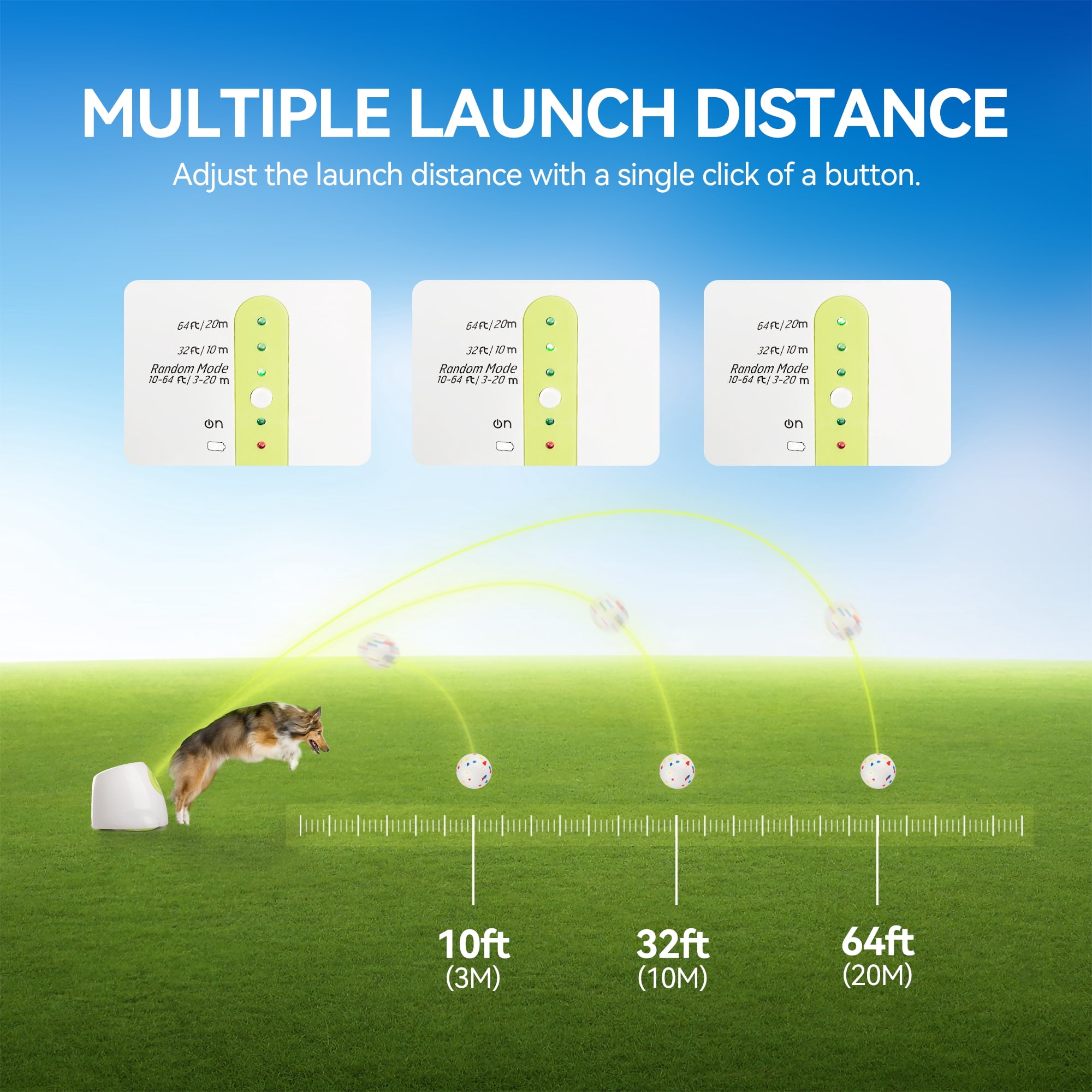 All For Paws Automatic Tennis Ball Launcher for Medium & Large Dogs, 6 ETPU Balls Included, Maxi