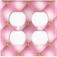 thumbnail image 3 of Metal Light Switch Plate Outlet Cover (Tufted Diamond Pink DIA001), 3 of 13