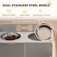 thumbnail image 5 of PawHut Elevated Dog Bowls with Storage, Raised Bowl Stand with 2 Stainless Steel Food Dishes and Slow Feeder, Pet Feeding Station for Large Dogs, Gray, 5 of 9