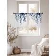 thumbnail image 3 of Blue Eucalyptus Sheer Curtains 54 Inch Length 2 Panels Set, Weeping Botanical Leaf Watercolor Voile Window Treatment Rod Pocket Short Kitchen Curtains Drapes for Bedroom 52"x54"x2, 3 of 7