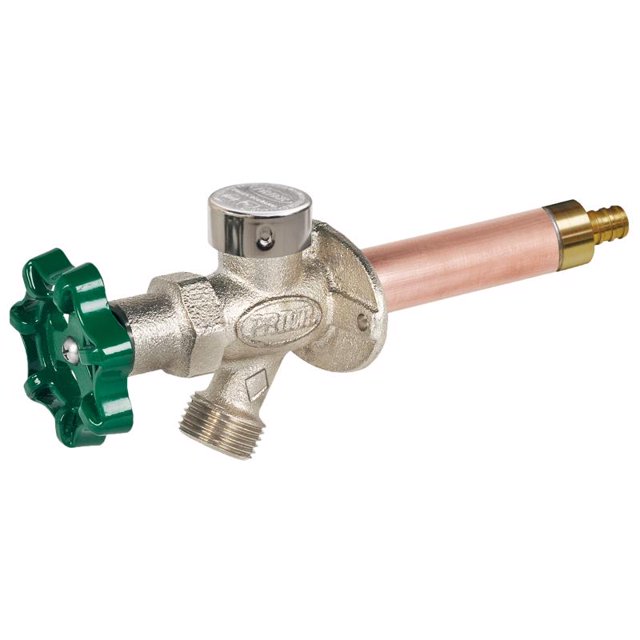 Hidrante de pared sin congelamiento Prier C-144W04 de 1/2 pulgada Pin PEX. Latón