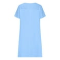 thumbnail image 5 of Ayolanni Blue Womens Dresses Plus Size Spring Knee-Length Cotton Linen Solid Short Sleeve Dresses Ladies Dresses 2x, 5 of 6
