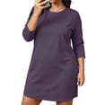 thumbnail image 2 of NominalSnug Womens Plus Size Nightgowns 3/4 Sleeve Sleepwear Crewneck Nightdress Loose Comfy Homewear, 2 of 8