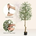 thumbnail image 5 of Artificial Olive Tree 6FT, Tall Fake Olive Trees with Realistic Trunk, Leaves, Fruits, Fake Olive Trees Potted Topiary Tree with Dried Moss for Home Office Living Room Bedroom Stairs Foyer Decor, 5 of 6