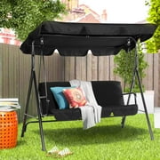 AECOJOY Stainless Steel Porch Swing - Black