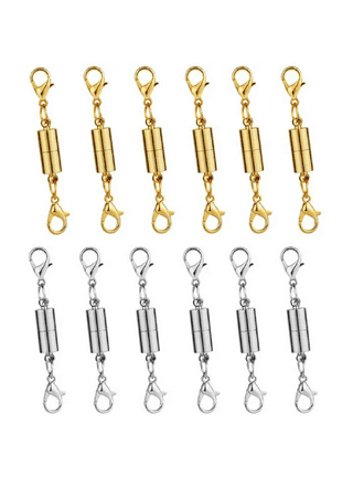 1Box 60pcs 2 Colors S-Hook Necklace Clasp 304 Stainless Steel Chain Clasps  Metal S Hooks Clasps Golden & Stainless Steel Color Connectors S-Shaped