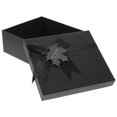 thumbnail image 1 of Christmas Packaging Case 1Pcs Black Gift Box Paper Box Stylish Bow Design Included for Storage, 1 of 2