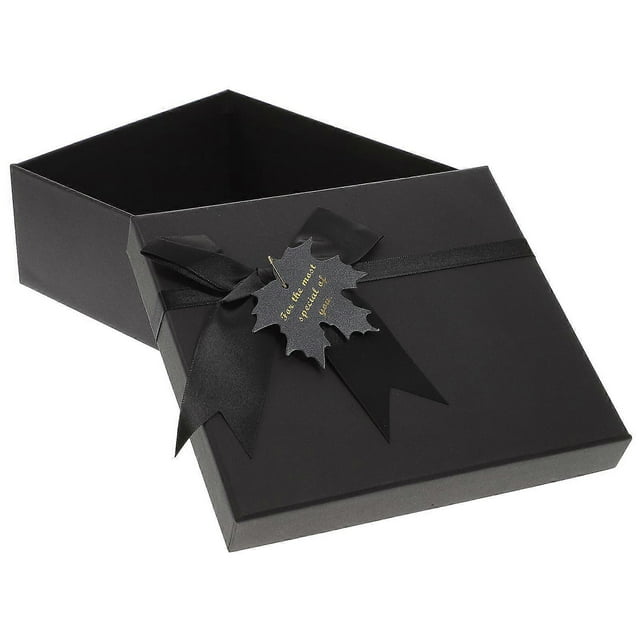 Christmas Packaging Case 1Pcs Black Gift Box Paper Box Stylish Bow Design Included for Storage