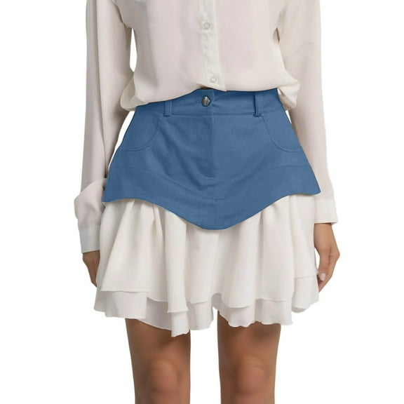 Women's Flared Layered Ruffle Hem High Waist Skirt Casual Party Mini Skirt With Asymmetric Design For Daily Wear And Night Out