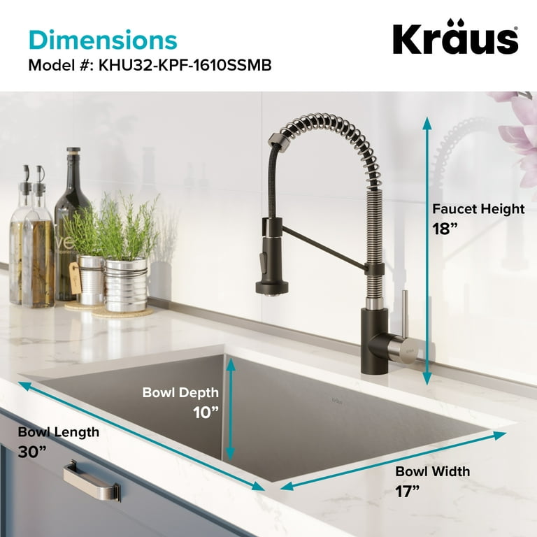 Kraus Pax Rectangular Undermount Stainless Steel Laundry Utility Sink, Silver