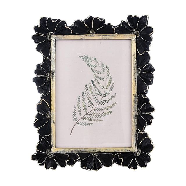 DOLITY Picture Frame Decorative Resin Flower Photo Frame for Entrance Table Hallway 5x7 Inch