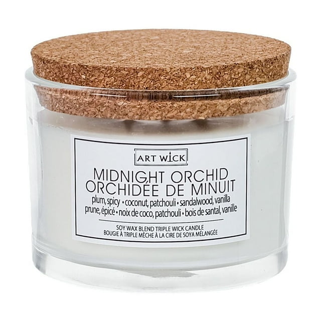 Art Wick 12OZ MIDNIGHT ORCHID Soy Wax Blended Scented Candle,3 cotton wick