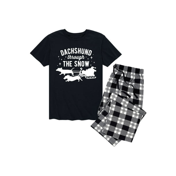 Nap Chat Dachshund Through The Snow Men's Pajama Set
