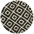 thumbnail image 2 of Rugs.com Athena Shag Collection Rug – 5' 3 Round Black And White Shag Rug Perfect For Kitchens, Dining Rooms, 2 of 9
