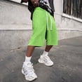 thumbnail image 5 of Resicozy Baggy Sweat Shorts for Men Casual Cotton Under Knee Length Loose Shorts with Pockets Y2K Style Basketball Green M, 5 of 6