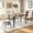 White Chair+White Tabletop, variant on Modern Dining Table Set for 4, SYNGAR Faux Marble Table and PU Leather Upholstered Chairs Set, 5 Piece Kitchen Dining Set, Dining Table and Chairs Set for Small Space, Breakfast Nook, Black