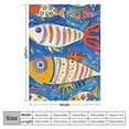 thumbnail image 4 of Orinice Fish Colorful Whimsical Warm Lightweight Blanket Soft Fleece Blankets Throw Blanket for All Seasons Living Rooms Sofa Decor Cow Gifts Blanket 60x80in, 4 of 6